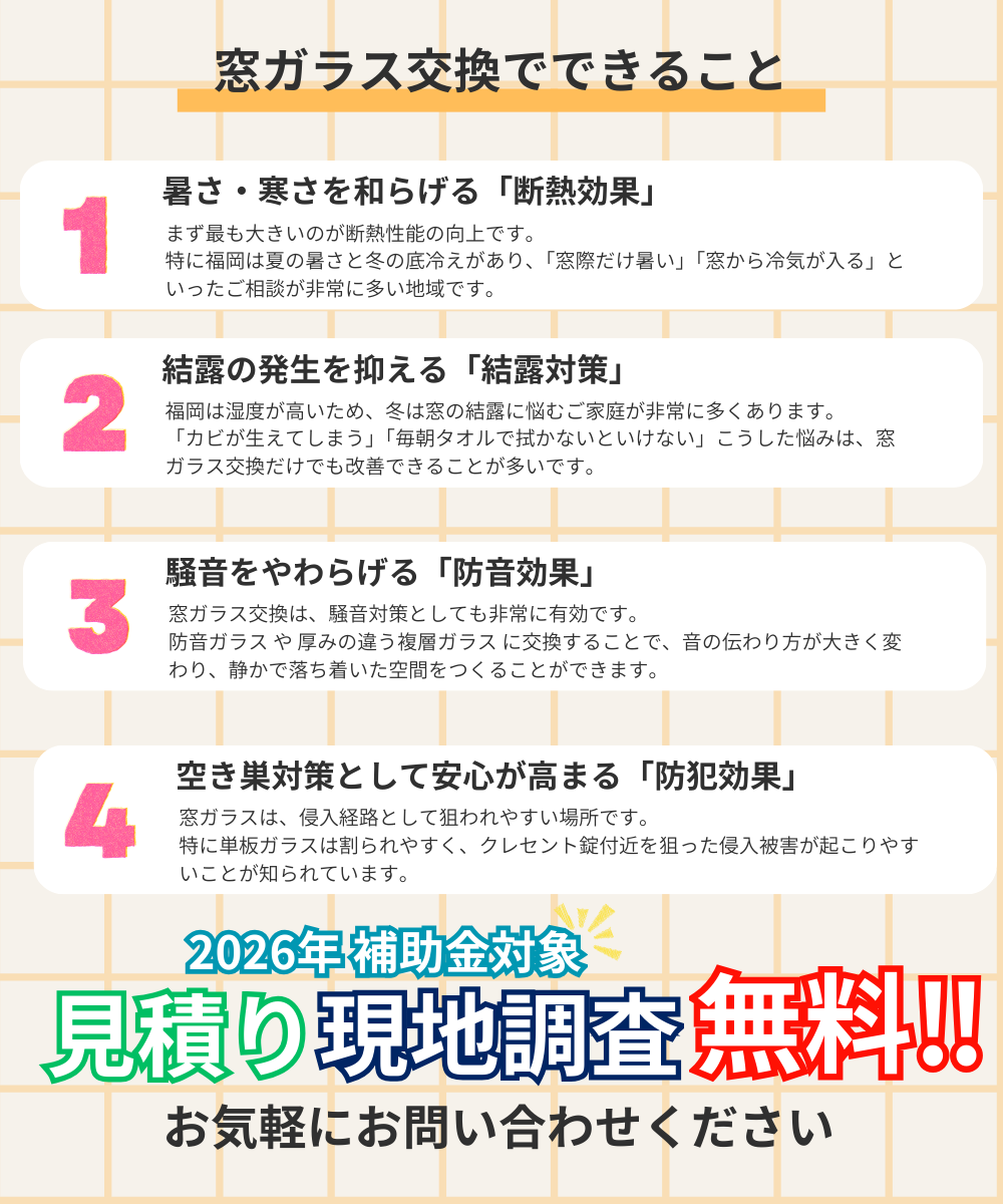 福岡 窓ガラス交換リフォーム