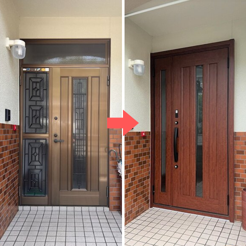 玄関ドア 袖壁カット