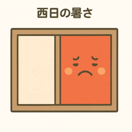 西日の暑さ・日差しがつらい