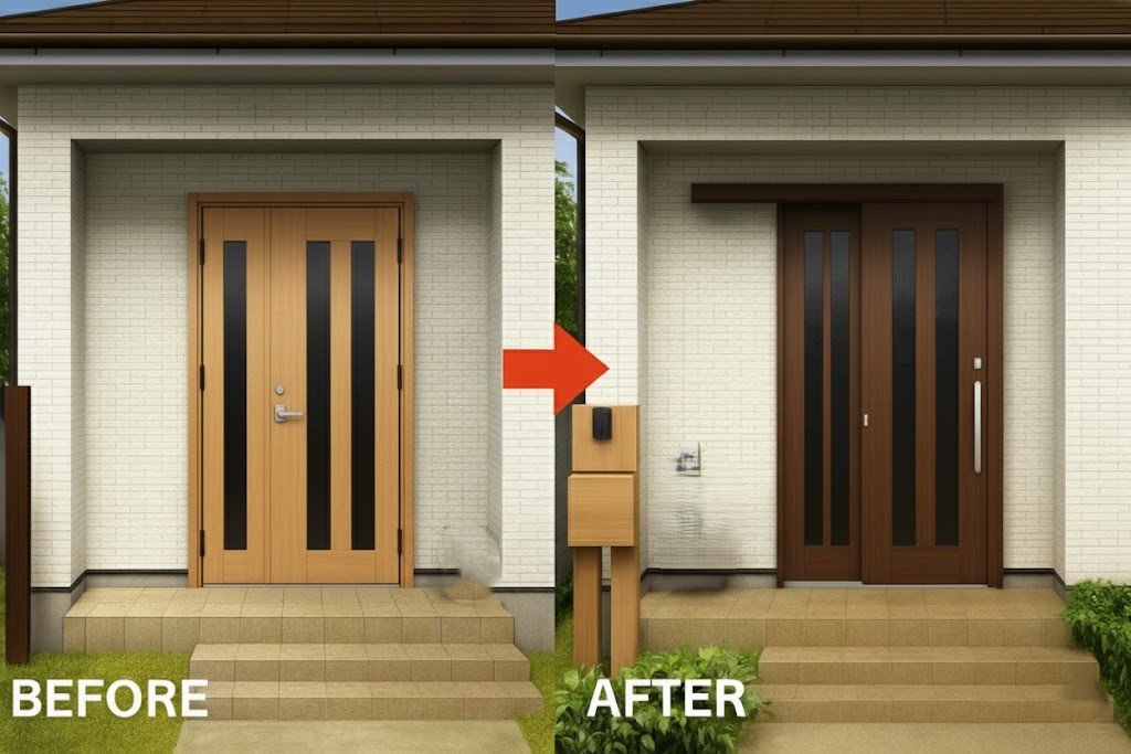 玄関ドア　引き戸へ