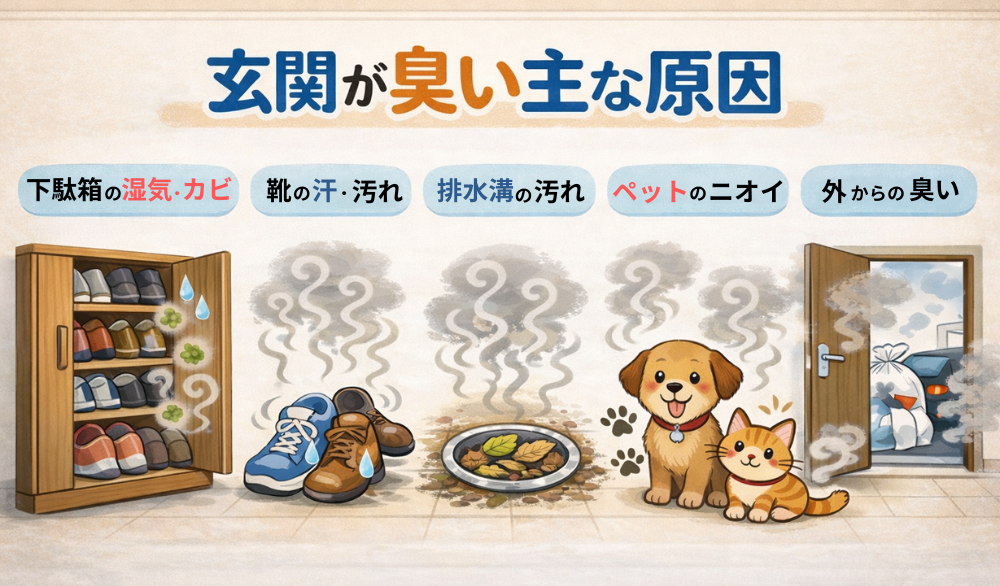 玄関が臭い原因