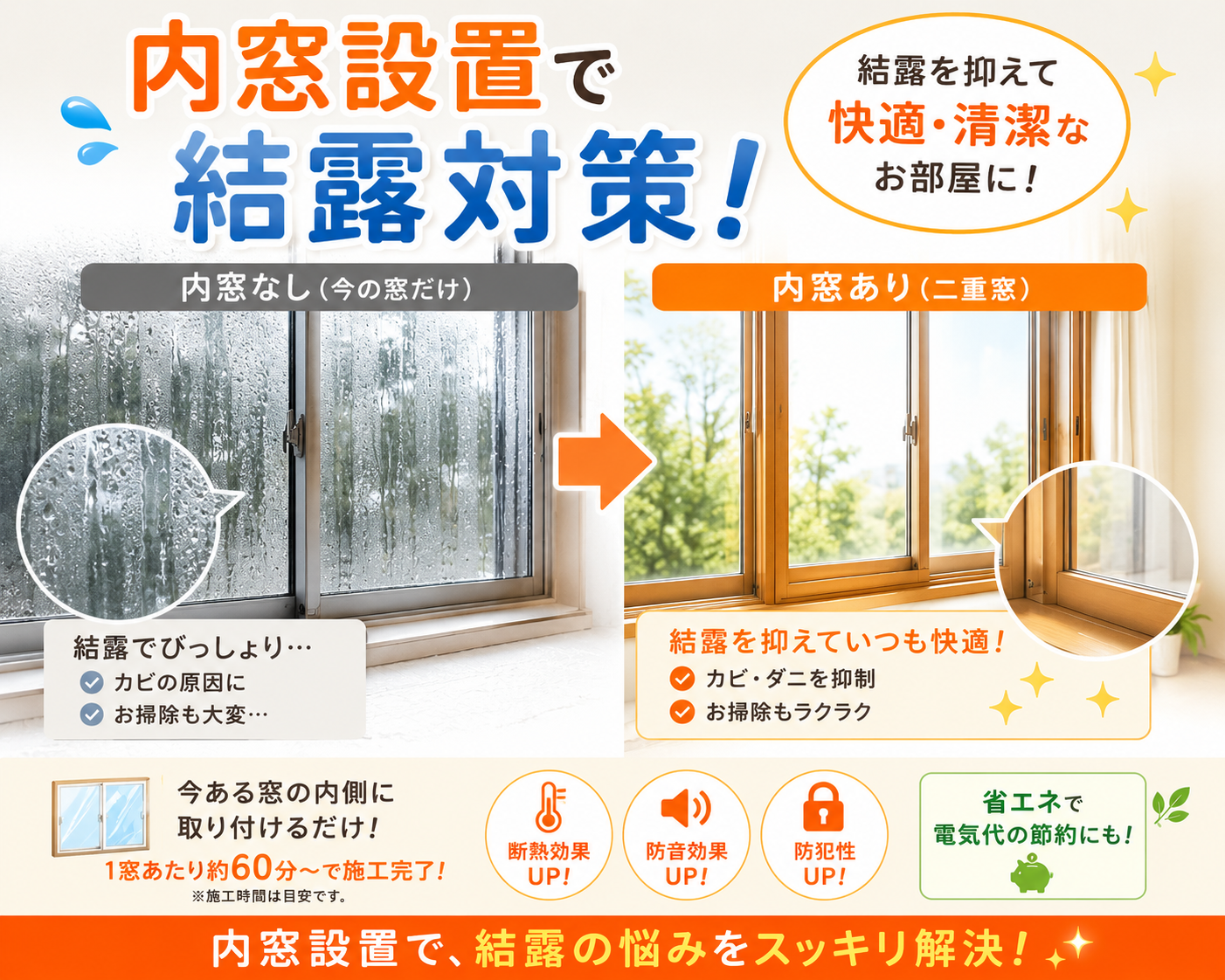 内窓で結露対策