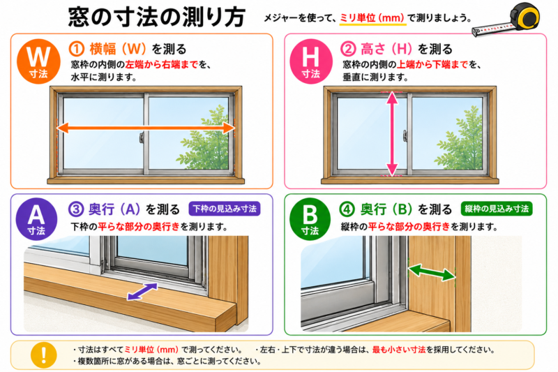 窓サイズ図り方