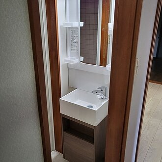 コンパクト洗面台リフォーム｜福岡県内在住のお客様のイメージ